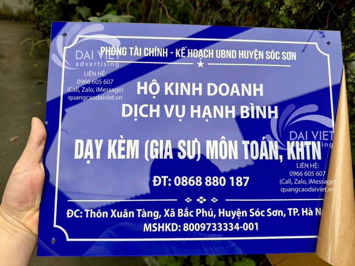Top các mẫu biển hộ kinh doanh dạy thêm đẹp nhất